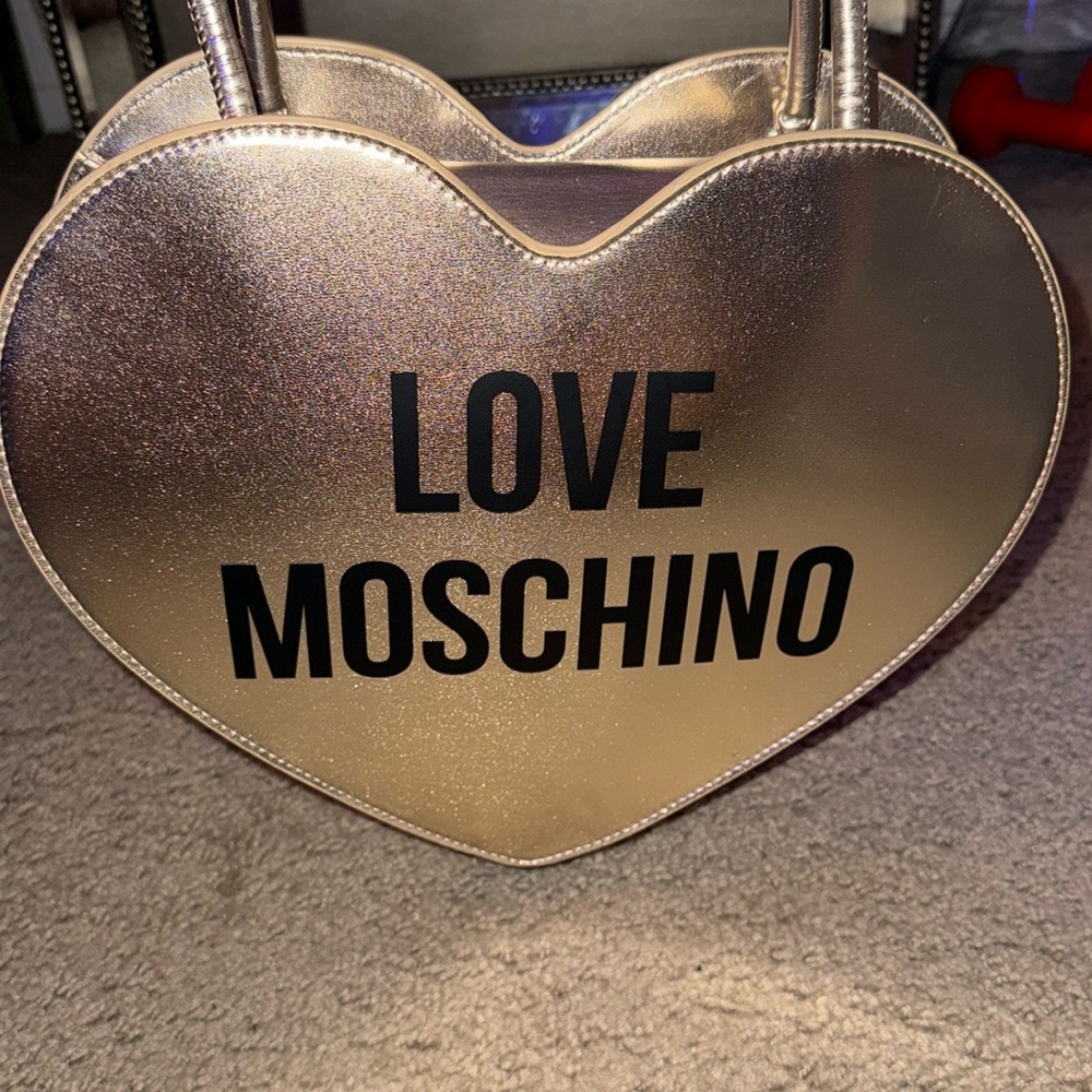 Authentic Love Moschino Metallic Heart Purse